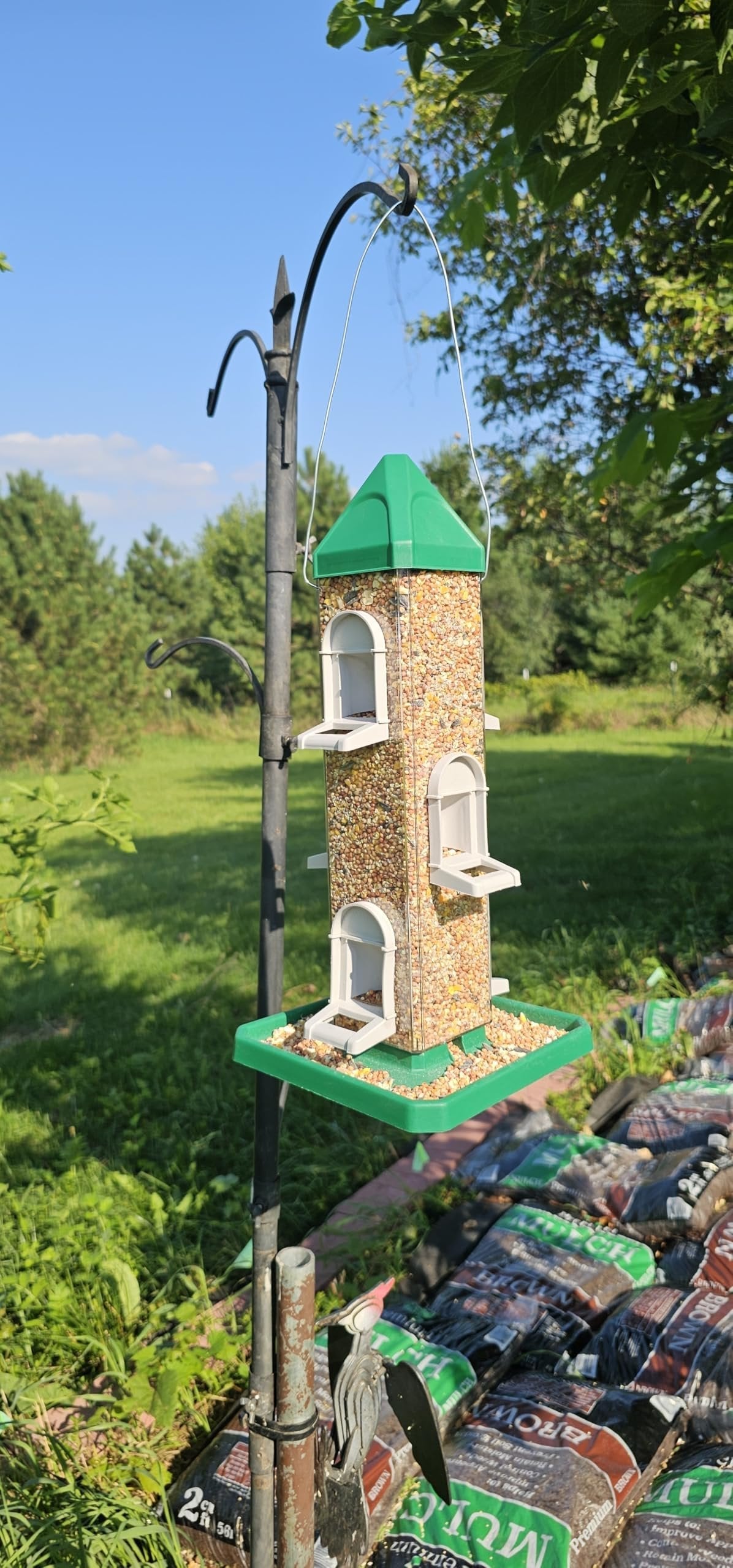 Austin Planter Bird Feeder with 6 Feeding Ports for Outdoors Hanging