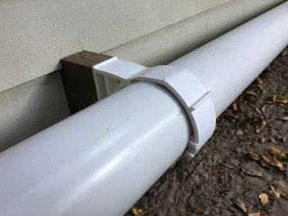 4 inch PVC with spacer mounted on wall