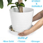 Austin Planter Saucers - White Granite Colored Tray and Drip Pan