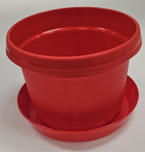 Austin Planter Plastic Flower Pot with Saucer over 6 inch