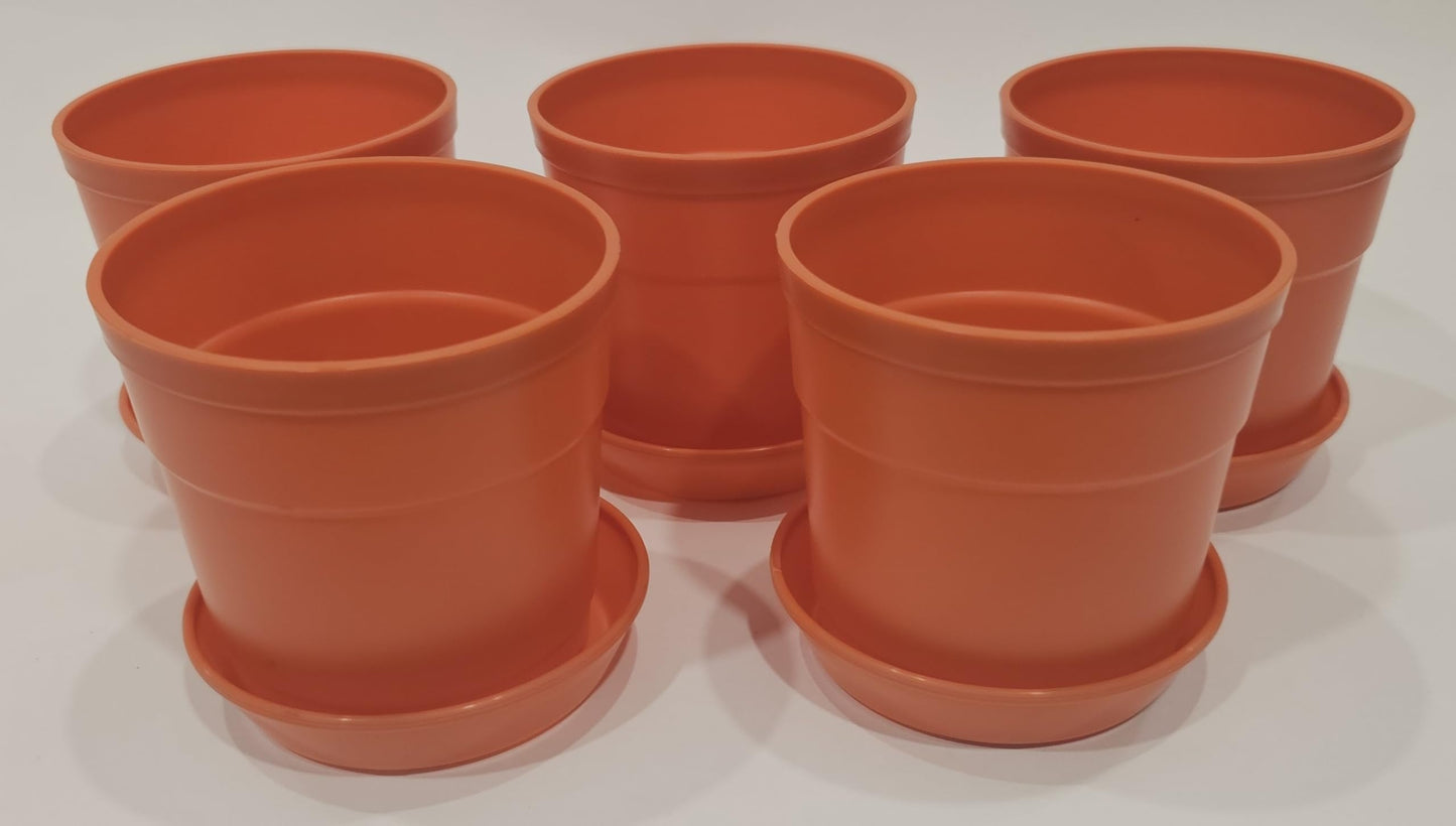 Austin Planter Plastic Flower Pot with Saucer less than 6 inch