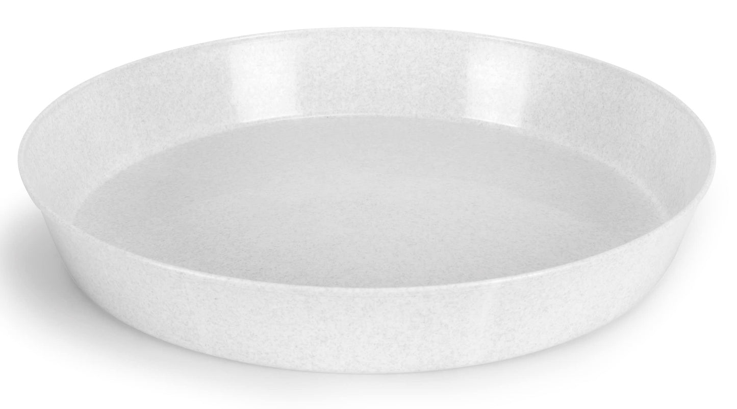 Austin Planter Saucers - White Granite Colored Tray and Drip Pan