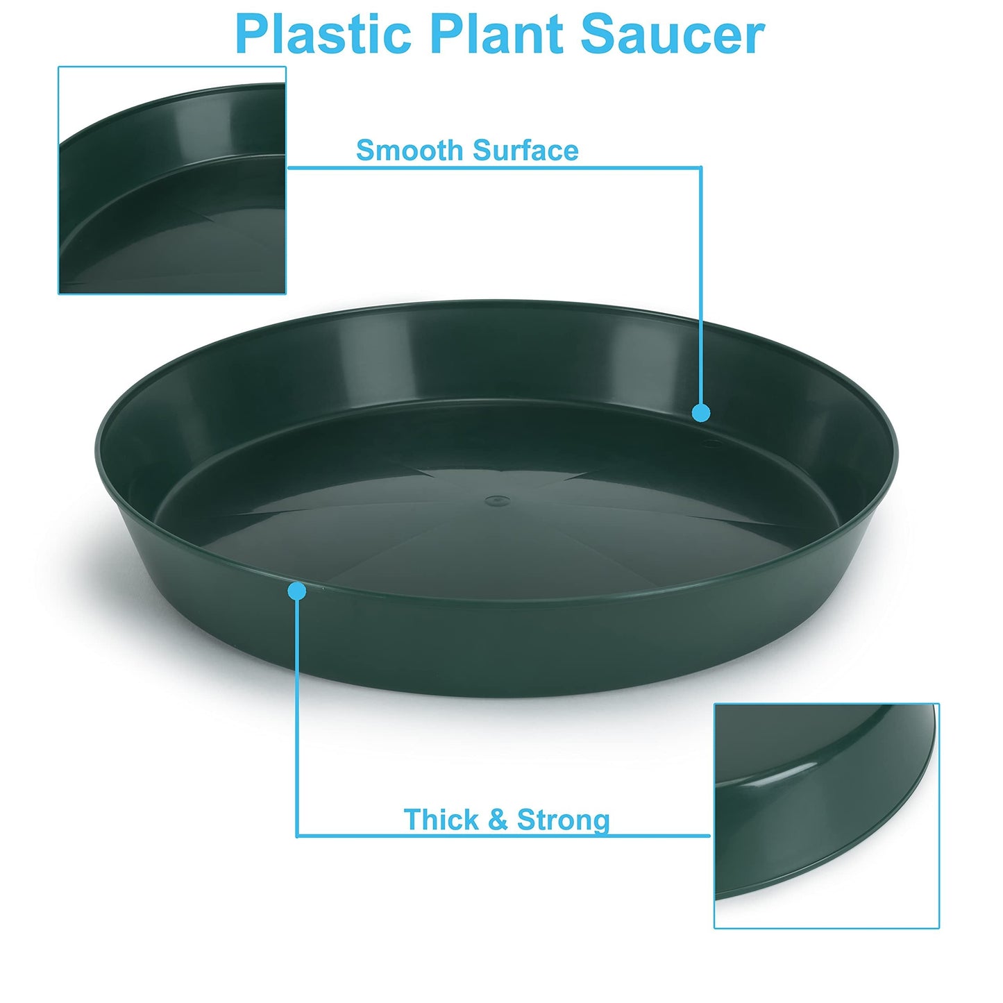 Austin Planter Saucers, Hunter Green Tray and Drip Pan,